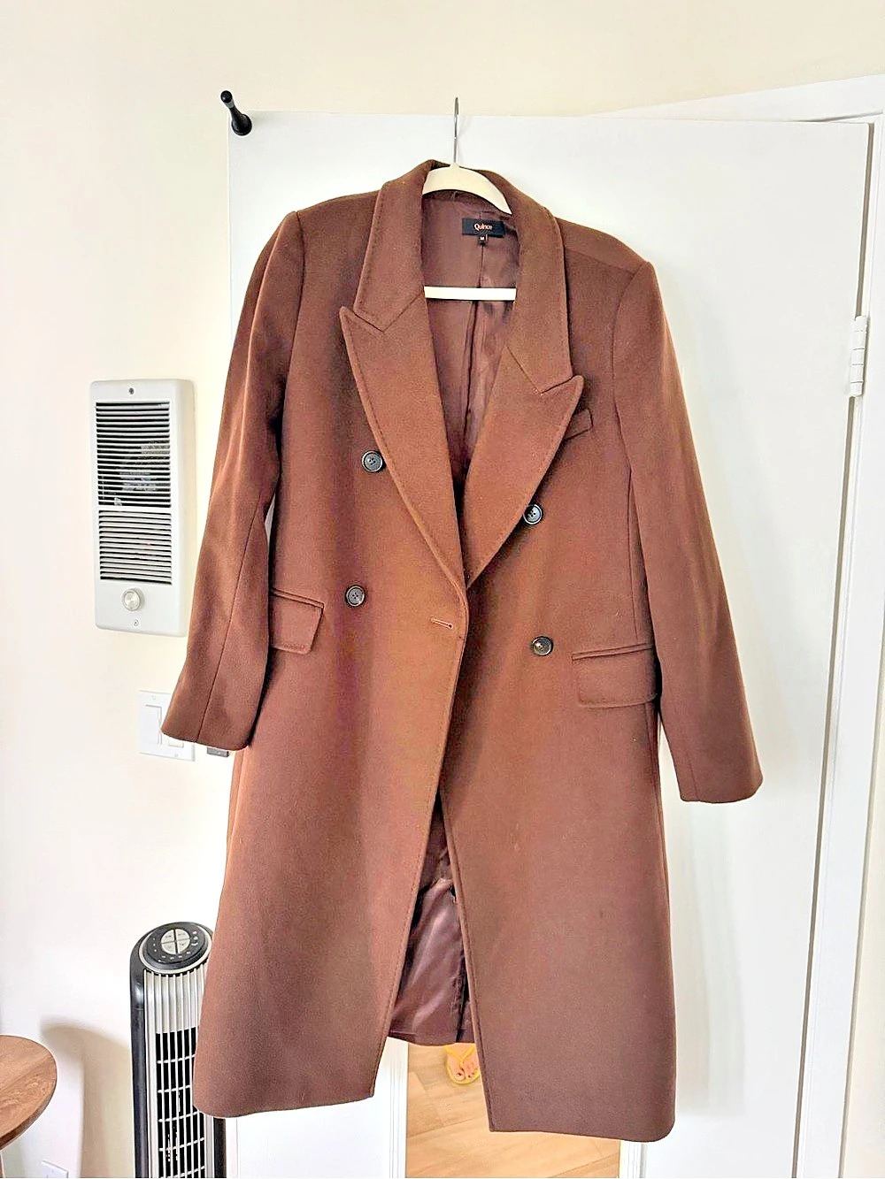 Quince Wool Double-Breasted Coat Brown Size M